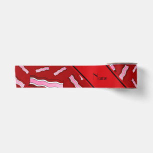 Personalisiertes rotes Specknamensmuster Satinband