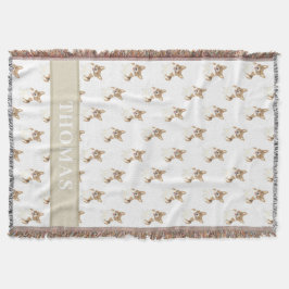Personalisiertes Rotes und Weißes Corgi Decke