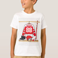 Personalisiertes rotes und weißes Eis-Hockey