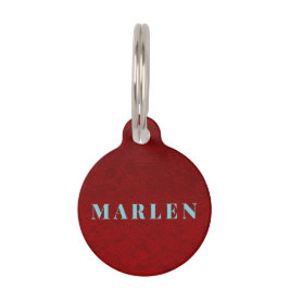 Personalisiertes Rotes Velvet Haustiermarke
