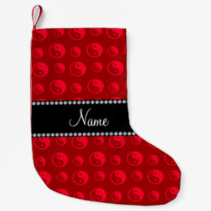 Personalisiertes rotes Yang-Muster Kleiner Weihnachtsstrumpf