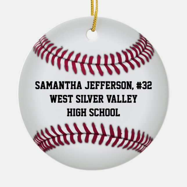 Personalisiertes Round Baseball Sports Ornament (Vorne)