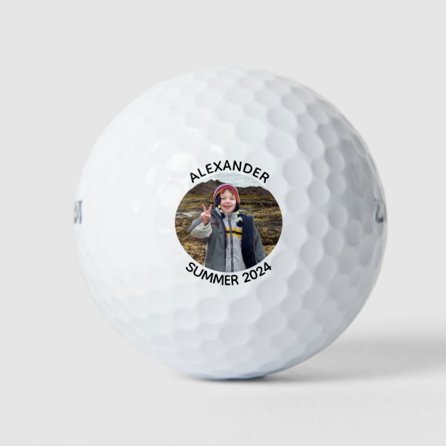 Personalisiertes Round Family Foto Golfball (Vorderseite)