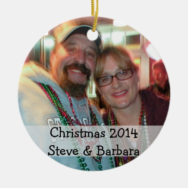 Personalisiertes Round Foto Weihnachtsschmuck (Vorne)