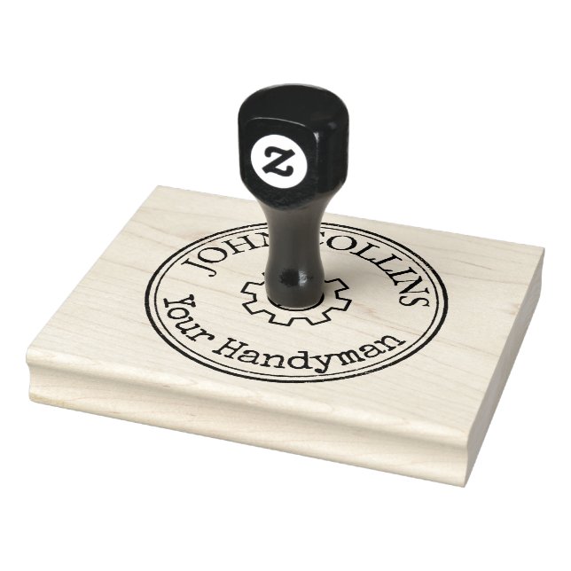 Personalisiertes Round-Logo für Getriebe und Schlü Gummistempel (Stempel)
