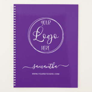 Personalisiertes Royal Lila and White Business Log Planer