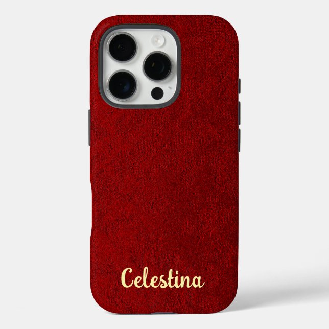 Personalisiertes Royal Samt iPhone 16 Pro Hülle (Rückseite)