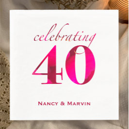 Personalisiertes Ruby 40-jähriges Hochzeitsjubiläu Serviette