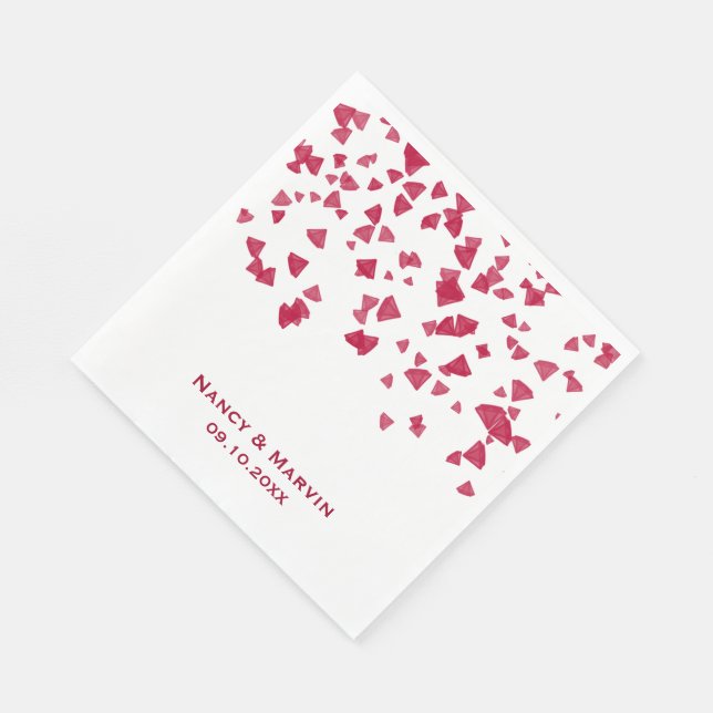 Personalisiertes Ruby Confetti 40-jähriges Party Serviette (Ecke)
