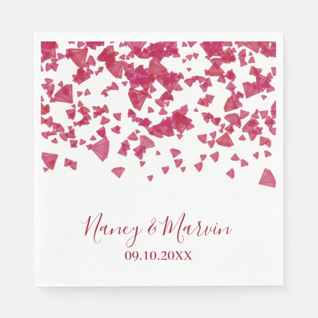 Personalisiertes Ruby Confetti 40-jähriges Party Serviette (Vorderseite)