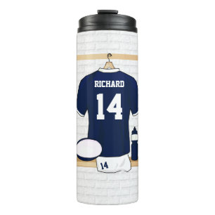 Personalisiertes Rugby Jersey im Schließfachraum Thermosbecher