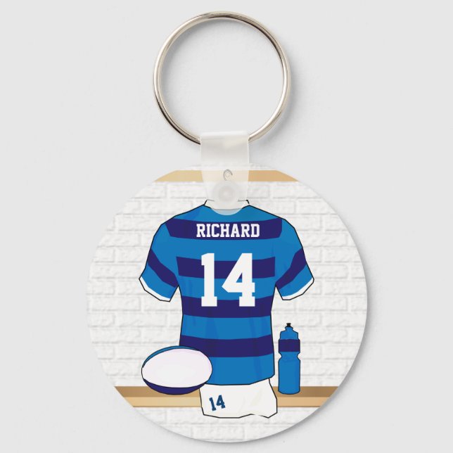 Personalisiertes Rugby Jersey im Schließzimmer Schlüsselanhänger (Vorderseite)