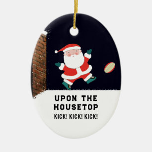 Personalisiertes Rugby-Sammelobjekt aus Keramik Ornament