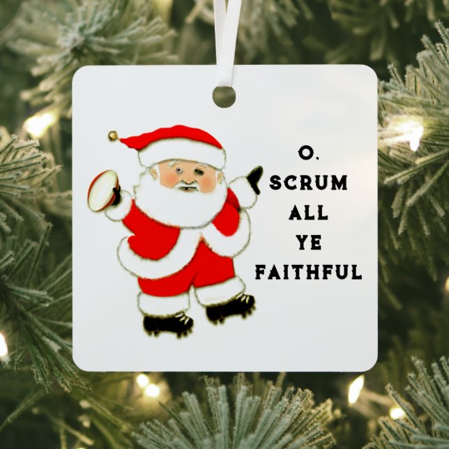 personalisiertes Rugby Weihnachten Ornament Aus Metall (InSitu)