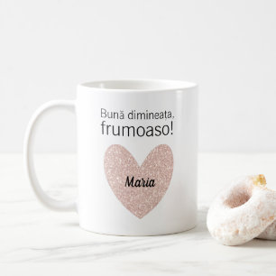 Personalisiertes rumänisches Gruß und Rose Goldene Kaffeetasse