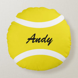 Personalisiertes runder gelber Tennisball Kissen