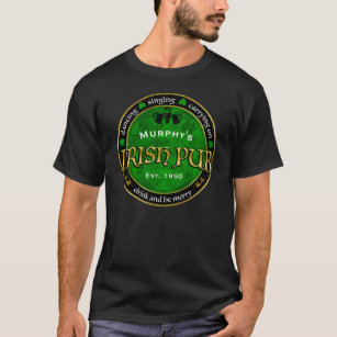 Personalisiertes, rundes irisches Pub-Logo T-Shirt