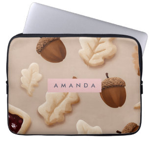 Personalisiertes rustikales Acorn- und Oakenleaf-M Laptopschutzhülle