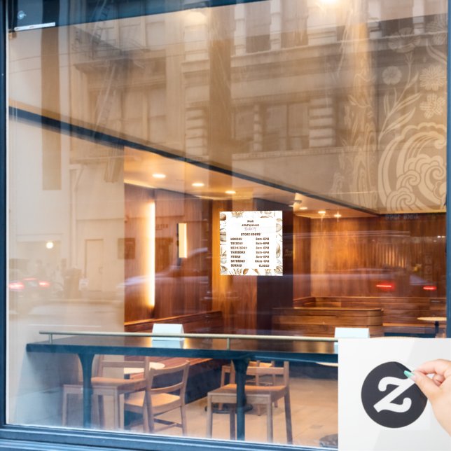 Personalisiertes rustikales Backunternehmen Fensteraufkleber (Café-Fenster)