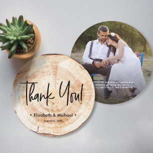 Personalisiertes rustikales Hochzeitsholz-Foto Einladung