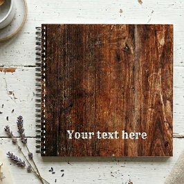 Personalisiertes Rustikales Old Wood Spiralheft Notizbuch