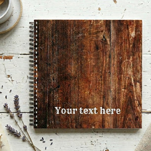 Personalisiertes Rustikales Old Wood Spiralheft Notizbuch