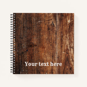 Personalisiertes Rustikales Old Wood Spiralheft Notizbuch