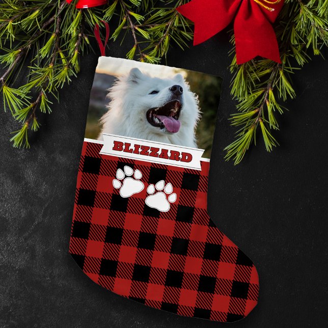 Personalisiertes rustikales Red Buffalo Dog Name F Kleiner Weihnachtsstrumpf (Von Creator hochgeladen)