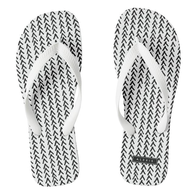 Personalisiertes, rustikales Tribal-Muster für Sch Flip Flops (Fußbett)