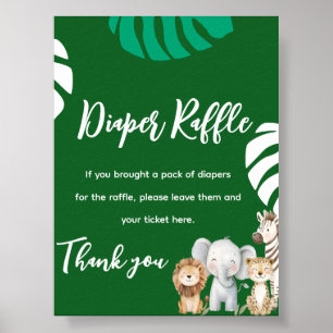 Personalisiertes Safari-Baby-Shower-Windel-Raffle- Poster