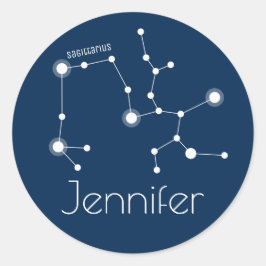 Personalisiertes Sagittarius Zodiac-Konstellation Runder Aufkleber