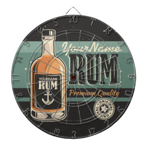 Personalisiertes Sailor Rum Liquor Flasche Retro S Dartscheibe