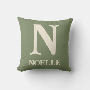 Personalisiertes Salbeigrünes Boho-Safari-Nursery- Kissen