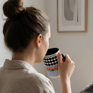 Personalisiertes salbeigrünes geometrisches Muster Tasse