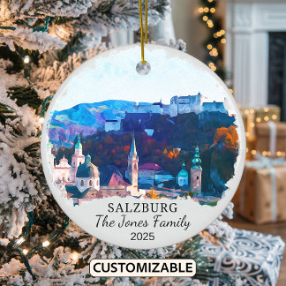 Personalisiertes Salzburger Ornament, Österreich-G Keramik Ornament