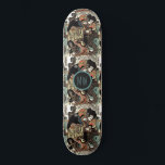 Personalisiertes Samurai- und Serpent-Skateboard Skateboard<br><div class="desc">Personalisierten fette Samurai und schlange asiatische Kunstskateboard mit Ihren Initialen in der Mitte.</div>