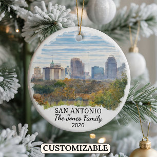 Personalisiertes San Antonio-Ornament, individuell Keramik Ornament