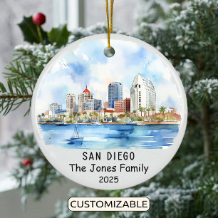 Personalisiertes San Diego Ornament, Kalifornien Keramik Ornament