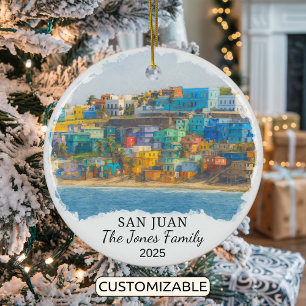 Personalisiertes San Juan Ornament, Puerto Rico Keramik Ornament