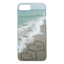 Personalisiertes Sandherz am Strand