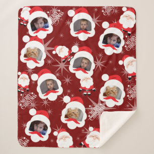 Personalisiertes Santa-FotoCollage Sherpadecke