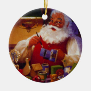 Personalisiertes Santa-Malspielzeug-Weihnachtsorna Keramik Ornament