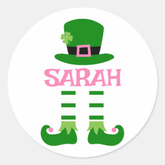 Personalisiertes Sarah St. Patrick's Day Shirt Runder Aufkleber
