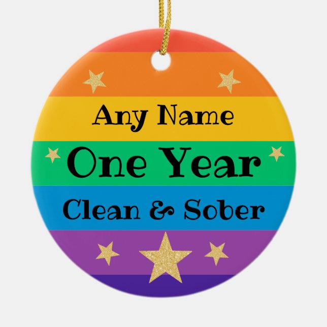 Personalisiertes, sauberes, nüchternes Geschenk Keramik Ornament (Vorne)