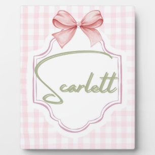 Personalisiertes Scarlett-Baby-Mädchen-Nursery-Gin Fotoplatte