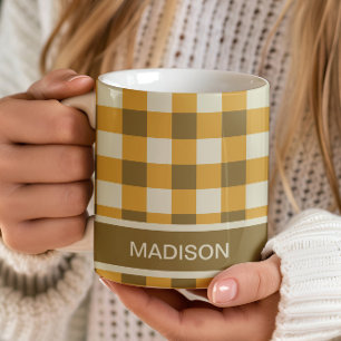 Personalisiertes Schachbrettmuster Kaffeetasse