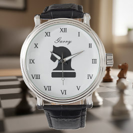 Personalisiertes Schachgeschenk für Erwachsene und Armbanduhr