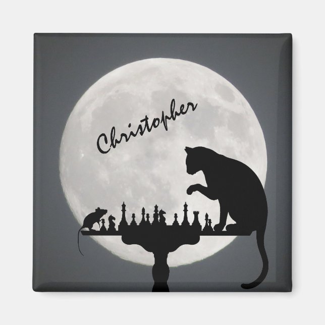 Personalisiertes Schachspiel mit Vollmond Magnet (Vorne)