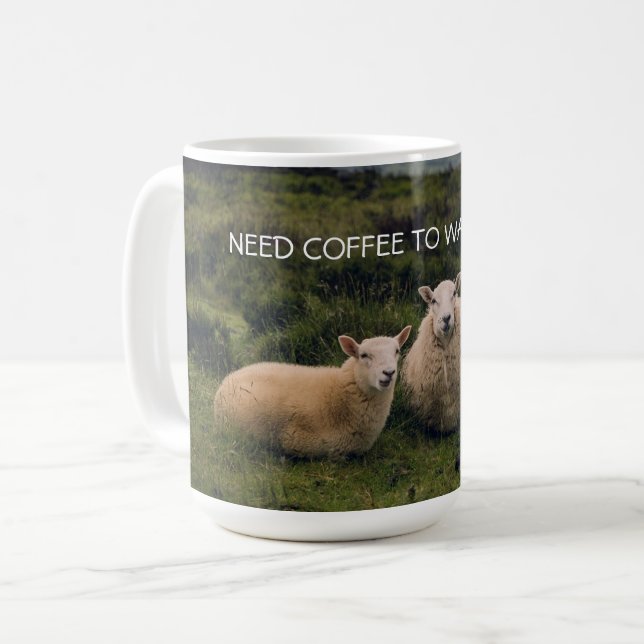 Personalisiertes Schaf Kaffeetasse (Vorderseite Links)