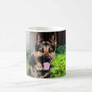 Personalisiertes Schäferhund-HundeFoto, Hundename Kaffeetasse